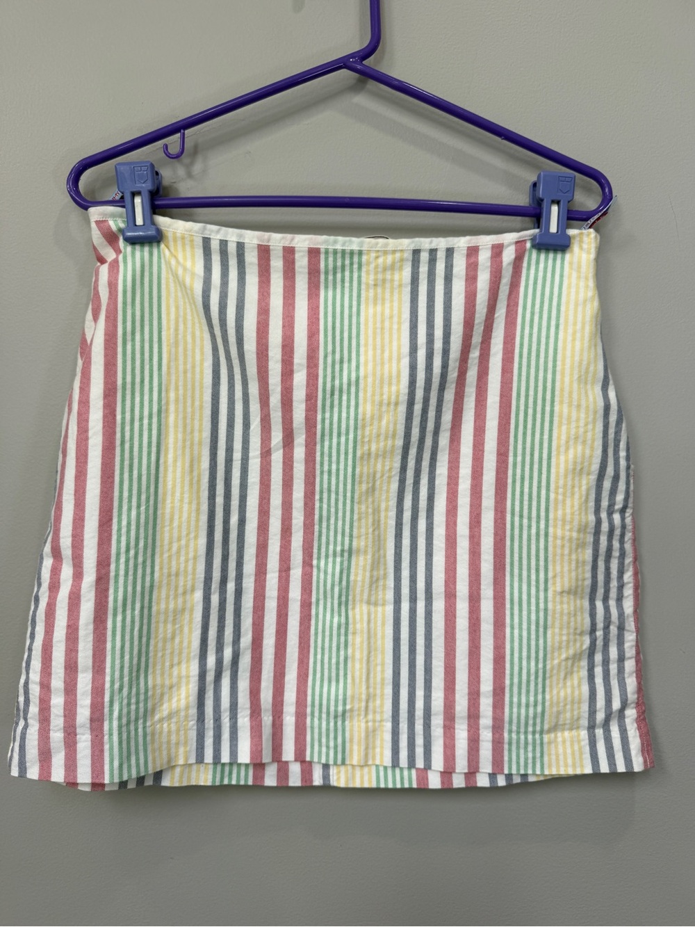 Tommy Hilfiger White Multicolor Vertical Stripe Mini Skirt